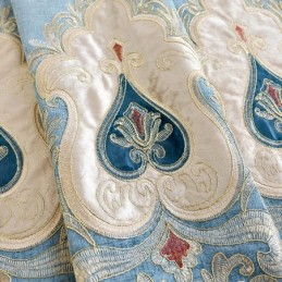 Chenille Blackout Curtain Made to Measure Curtain European Flower Embroidery For Living Room Bedroom