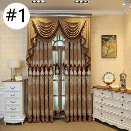 Chenille Blackout Curtain Made to Measure Curtain European Flower Embroidery For Living Room Bedroom