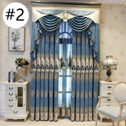Chenille Blackout Curtain Made to Measure Curtain European Flower Embroidery For Living Room Bedroom