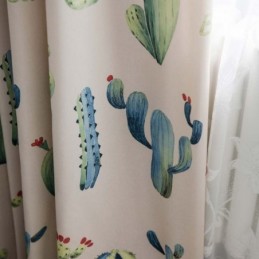 Creative Cactus Printed Curtain Made to Measure Curtain Chromatic Semi Blackout Living Room Bedroom Kid's Fabric