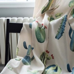 Creative Cactus Printed Curtain Made to Measure Curtain Chromatic Semi Blackout Living Room Bedroom Kid's Fabric