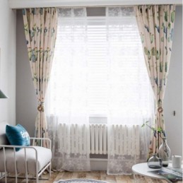 Creative Cactus Printed Curtain Made to Measure Curtain Chromatic Semi Blackout Living Room Bedroom Kid's Fabric