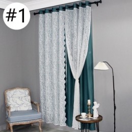 Nordic Style Blackout Curtain Made to Measure Curtain Plant Jacquard Cloth Yarn Integrated