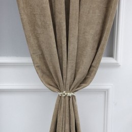 Solid Color Chenille Blackout Curtain Made to Measure Curtain Nordic Style Splicing For Living Room And Bedroom