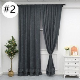 Solid Color Chenille Blackout Curtain Made to Measure Curtain Nordic Style Splicing For Living Room And Bedroom