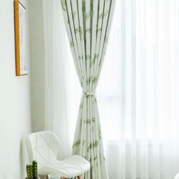 Blackout Curtains Nordic Feather Printed For Living Room Bedroom