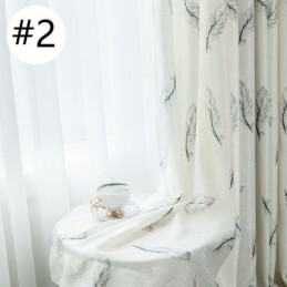 Blackout Curtains Nordic Feather Printed For Living Room Bedroom