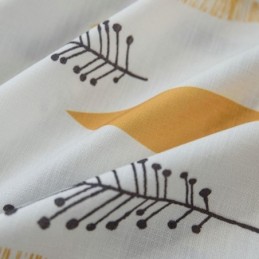 Environmental Protection Blackout Curtain Made to Measure Curtain American Style Leaf Printing Room Darkening Bedroom