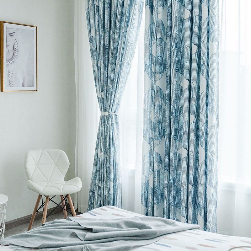 Nordic Blackout Curtain Made to Measure Curtain Printed Leaves For Living Room Bedroom