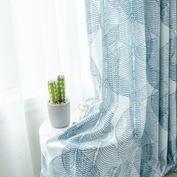 Nordic Blackout Curtain Made to Measure Curtain Printed Leaves For Living Room Bedroom