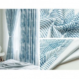Nordic Blackout Curtain Made to Measure Curtain Printed Leaves For Living Room Bedroom