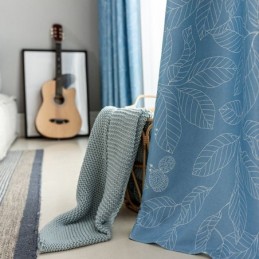 Nordic Blackout Curtain Made to Measure Curtain For Living Room Bedroom Printed Leaves