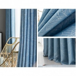 Nordic Blackout Curtain Made to Measure Curtain For Living Room Bedroom Printed Leaves