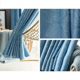 Nordic Blackout Curtain Made to Measure Curtain For Living Room Bedroom Printed Leaves