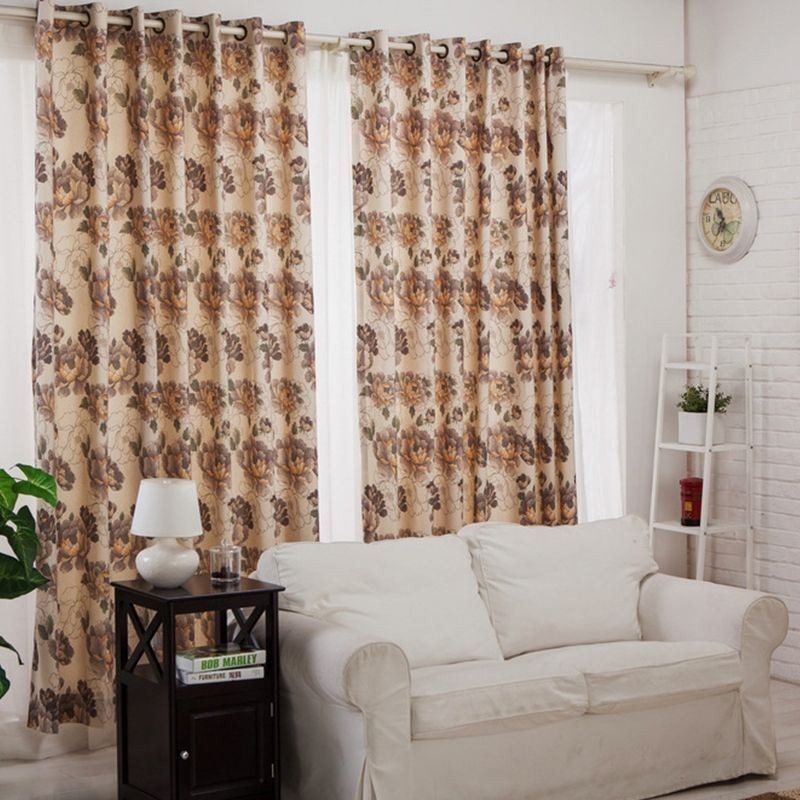 American Style Blackout Curtains Cotton Printed Floral Window