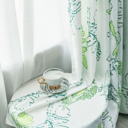 Nordic Printed Leaves Blackout Curtain Made to Measure Curtain For Living Room Bedroom