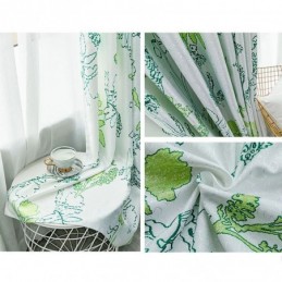 Nordic Printed Leaves Blackout Curtain Made to Measure Curtain For Living Room Bedroom