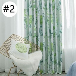 Nordic Printed Leaves Blackout Curtain Made to Measure Curtain For Living Room Bedroom