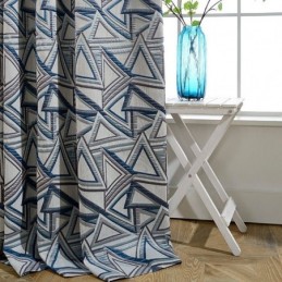 Linen Blackout Curtain Made to Measure Curtain Nordic Geometric Jacquard For Living Room Bedroom