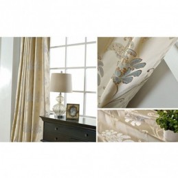 European Style Blackout Curtains Floral Jacquard Curtain Made to Measure Curtain For Living Room Bedroom