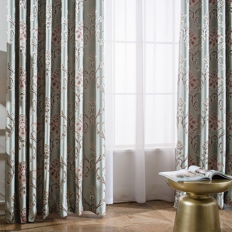 European Blackout Curtains Jacquard Patterned For Living Room Bedroom