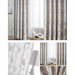 European Blackout Curtains Jacquard Patterned For Living Room Bedroom