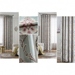 European Blackout Curtains Jacquard Patterned For Living Room Bedroom