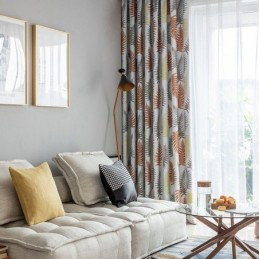 Nordic Blackout Curtains Fern Leaf Printed For Living Room Bedroom