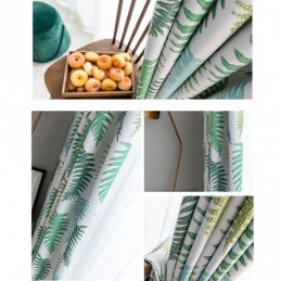 Nordic Blackout Curtains Fern Leaf Printed For Living Room Bedroom