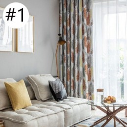 Nordic Blackout Curtains Fern Leaf Printed For Living Room Bedroom