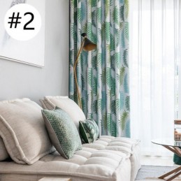 Nordic Blackout Curtains Fern Leaf Printed For Living Room Bedroom