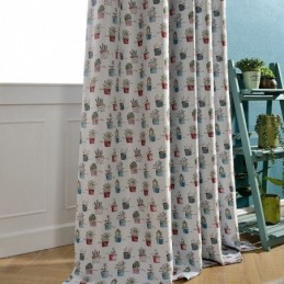 Nordic Blackout Curtain Made to Measure Curtain Potted Plant Printed For Living Room Bedroom