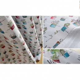 Nordic Blackout Curtain Made to Measure Curtain Potted Plant Printed For Living Room Bedroom