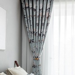 Nordic Blackout Curtains Printed Floral Window For Living Room Bedroom