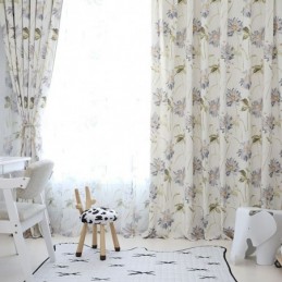 Nordic Blackout Curtains Cotton Printed Floral Window