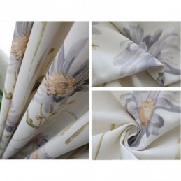 Nordic Blackout Curtains Cotton Printed Floral Window