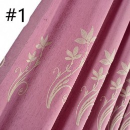 Nordic Wind Blackout Curtain Made to Measure Curtain Plant Embroidered Cotton Linen