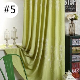 Nordic Wind Blackout Curtain Made to Measure Curtain Plant Embroidered Cotton Linen