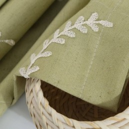 Cotton Blackout Curtains Nordic Branches Embroidered