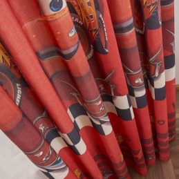 Cotton Blackout Curtains Kids Style Cartoon Car Printed