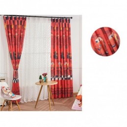 Cotton Blackout Curtains Kids Style Cartoon Car Printed
