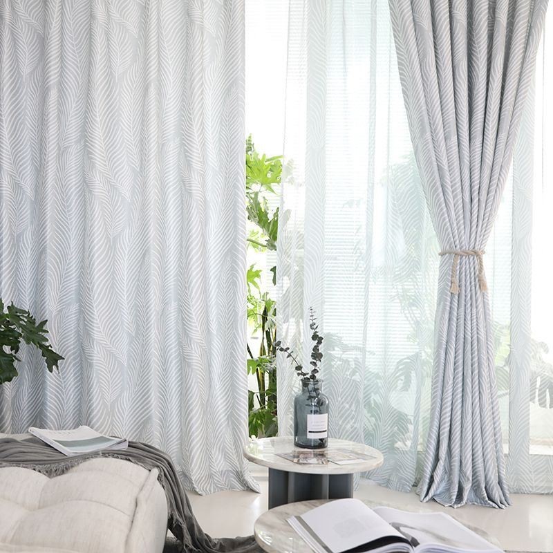 Leaves Printed Blackout Curtain Made to Measure Curtain Nordic For Living Room Bedroom
