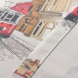 Nordic Linen Blackout Curtains Urban Printed For Living Room Bedroom