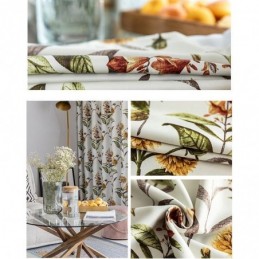 Nordic Blackout Curtains Plant Printed For Living Room Bedroom