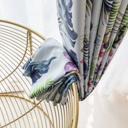 Nordic Blackout Curtains Plant Printed For Living Room Bedroom