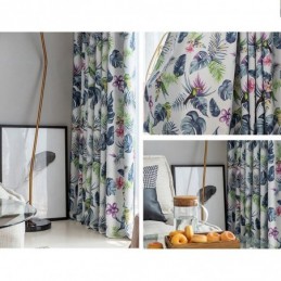 Nordic Blackout Curtains Plant Printed For Living Room Bedroom