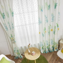 Nordic Blackout Curtain Made to Measure Curtain Printed Leaves For Living Room Bedroom