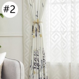 Nordic Blackout Curtain Made to Measure Curtain Printed Leaves For Living Room Bedroom