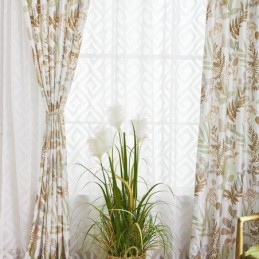 Blackout Curtain Made to Measure Curtain For Living Room Bedroom Nordic Printed Leaves