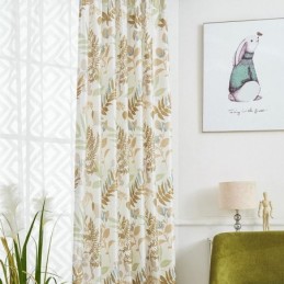 Blackout Curtain Made to Measure Curtain For Living Room Bedroom Nordic Printed Leaves